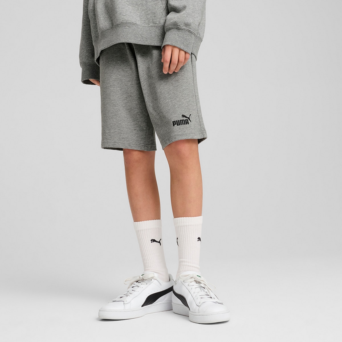 Calções de Criança ESS No. 1 Logo Jersey Shorts B Cinzento-1