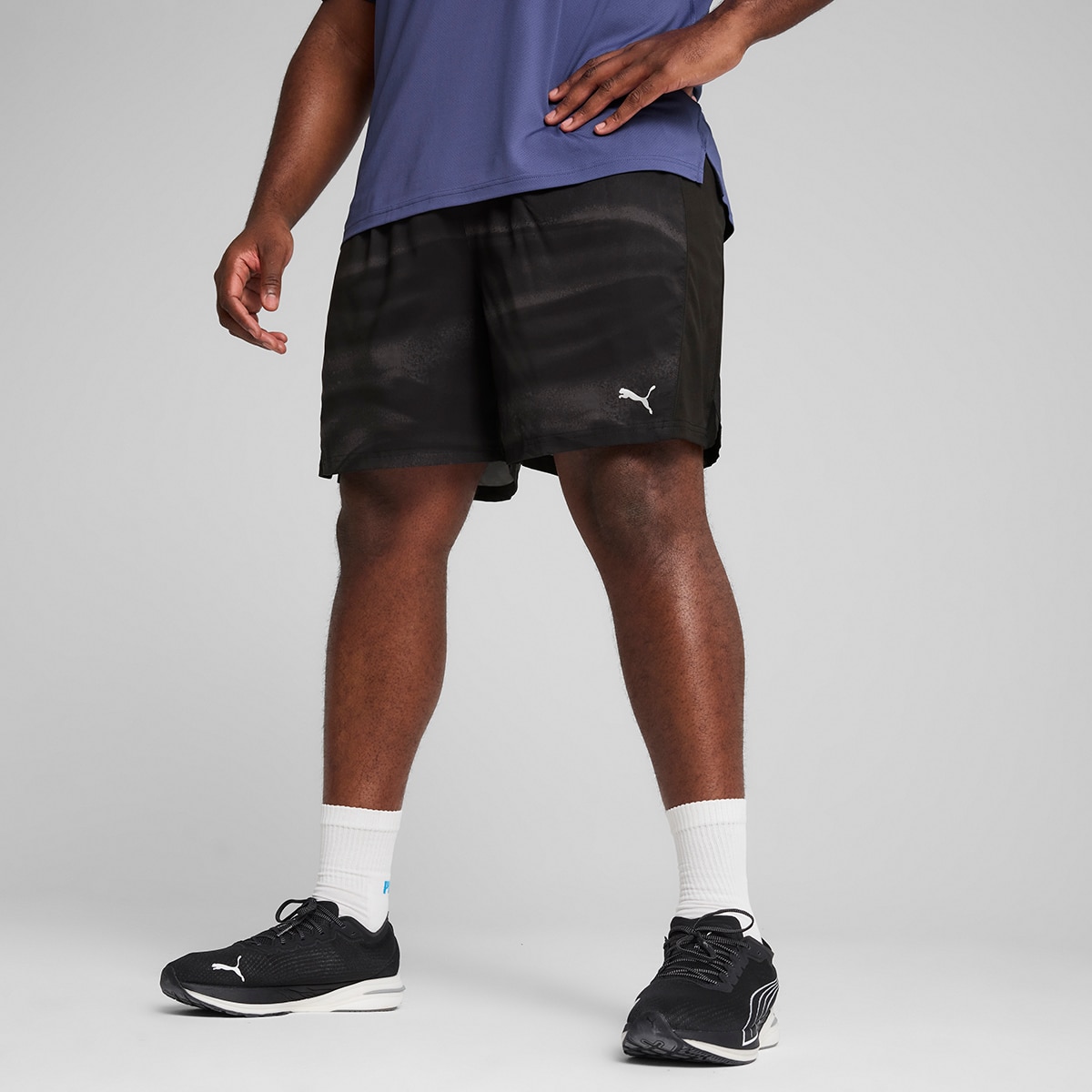 Calções de Homem M Run Velocity AOP 7" SHORT Preto-5
