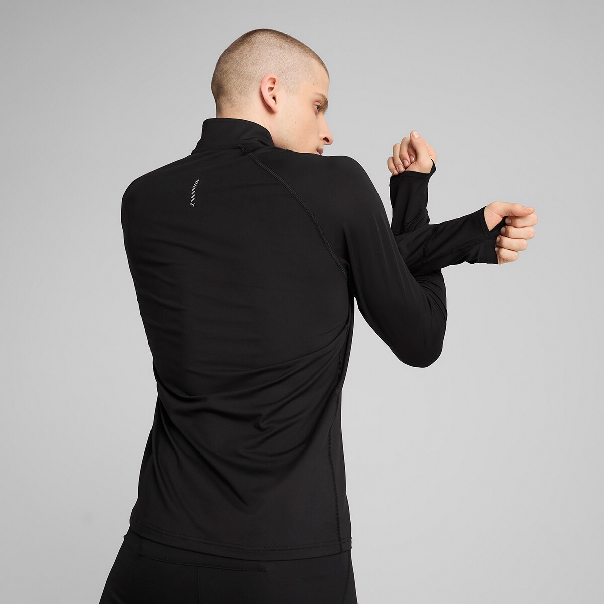 Sudadera de hombre M RUN VELOCITY CLOUDSPUN 1/4 ZIP Puma Negro
