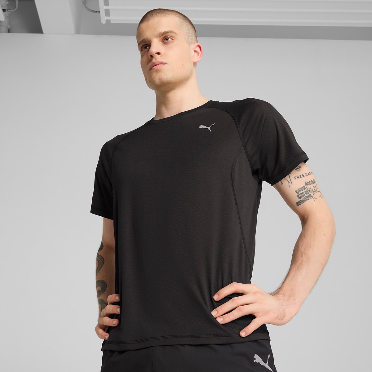 T-shirt de Homem M Run Velocity Tee (Poly) Preto-1