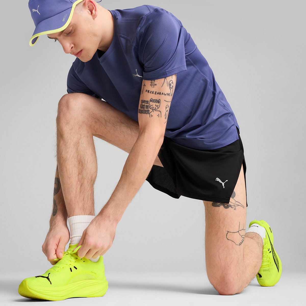 Calções de Homem M Run Knit 3" Split Short Preto-2