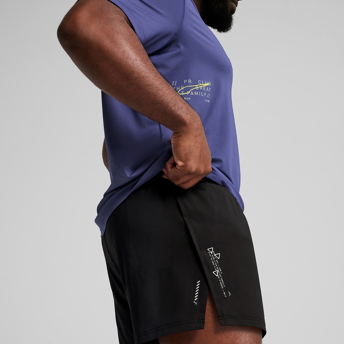 Calções de Homem M Run Knit 3" Split Short Preto-3