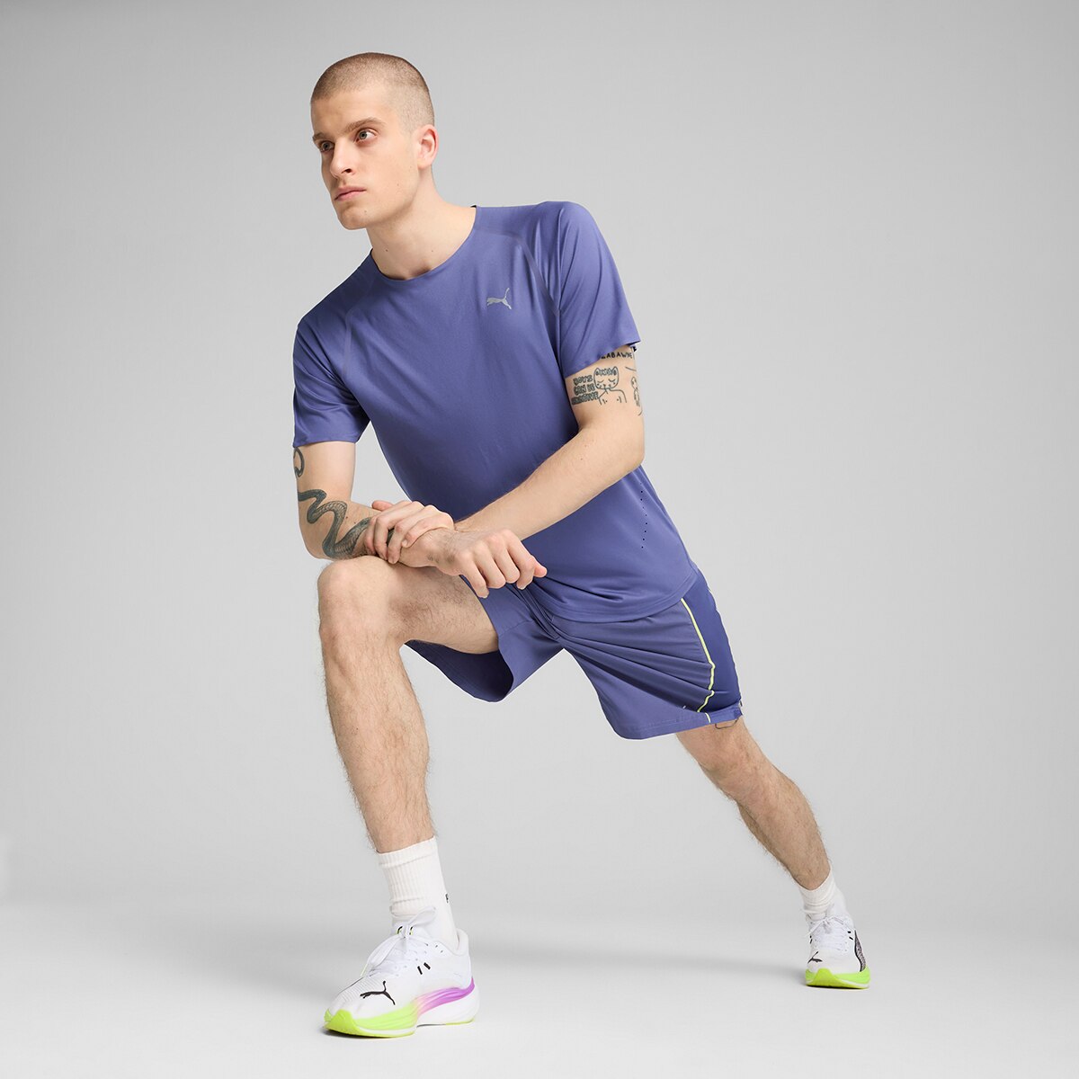 T-shirt de Homem M Run Cloudspun Tee? Puma Azul-5