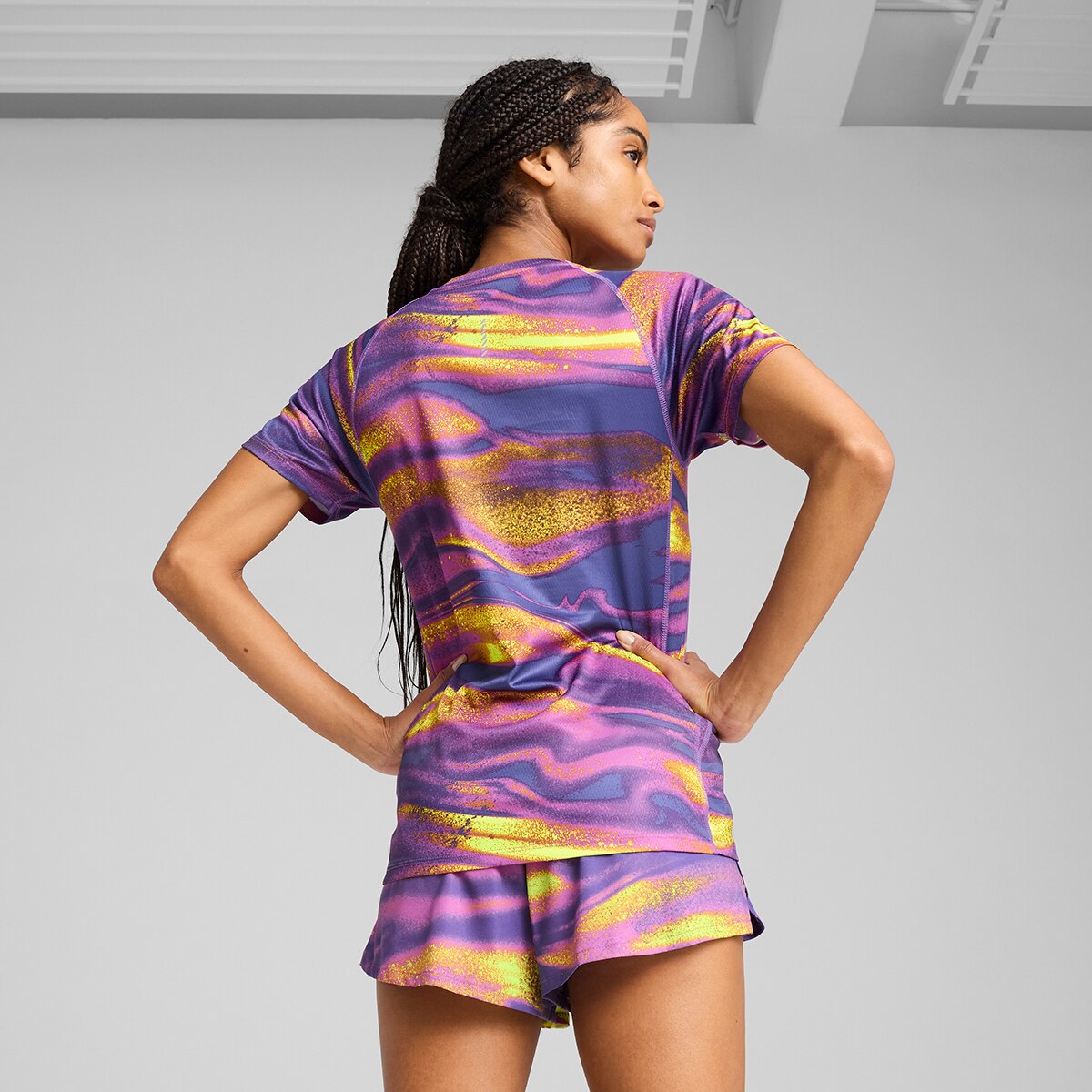 T-shirt de Mulher W Run Velocity AOP Tee (Poly) Roxo-2