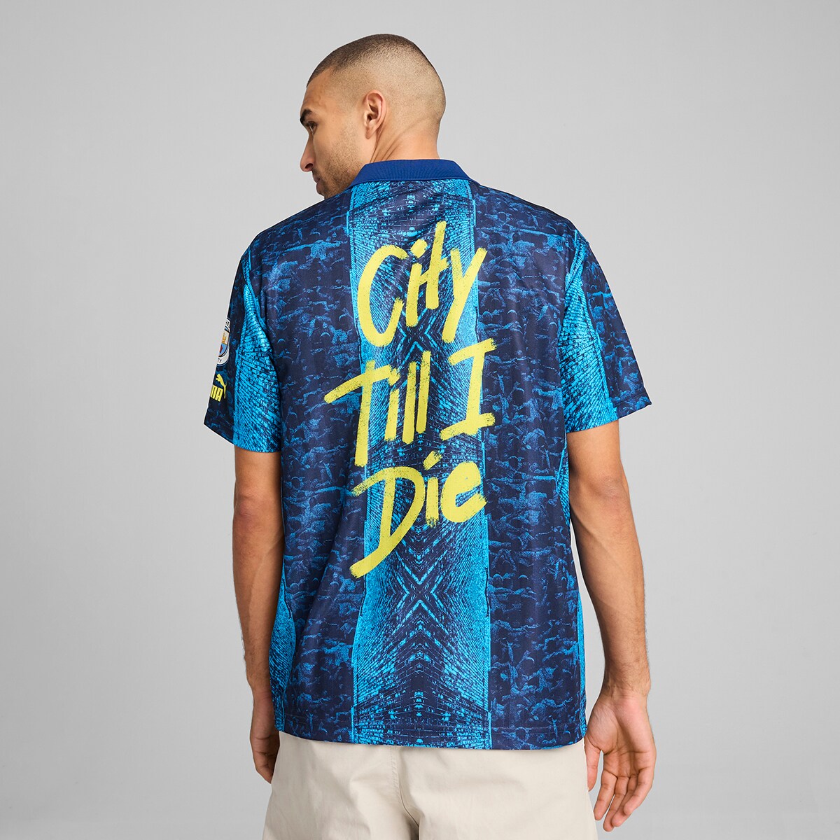 T-shirt de Homem MCFC ftblNRGY+ Retro Jersey Azul-2