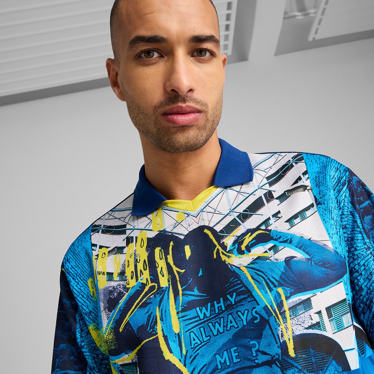 T-shirt de Homem MCFC ftblNRGY+ Retro Jersey Azul-3