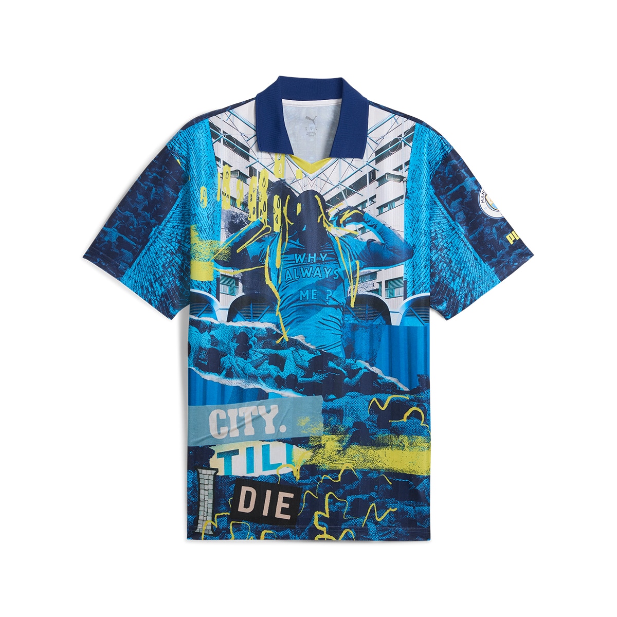 T-shirt de Homem MCFC ftblNRGY+ Retro Jersey Azul-6