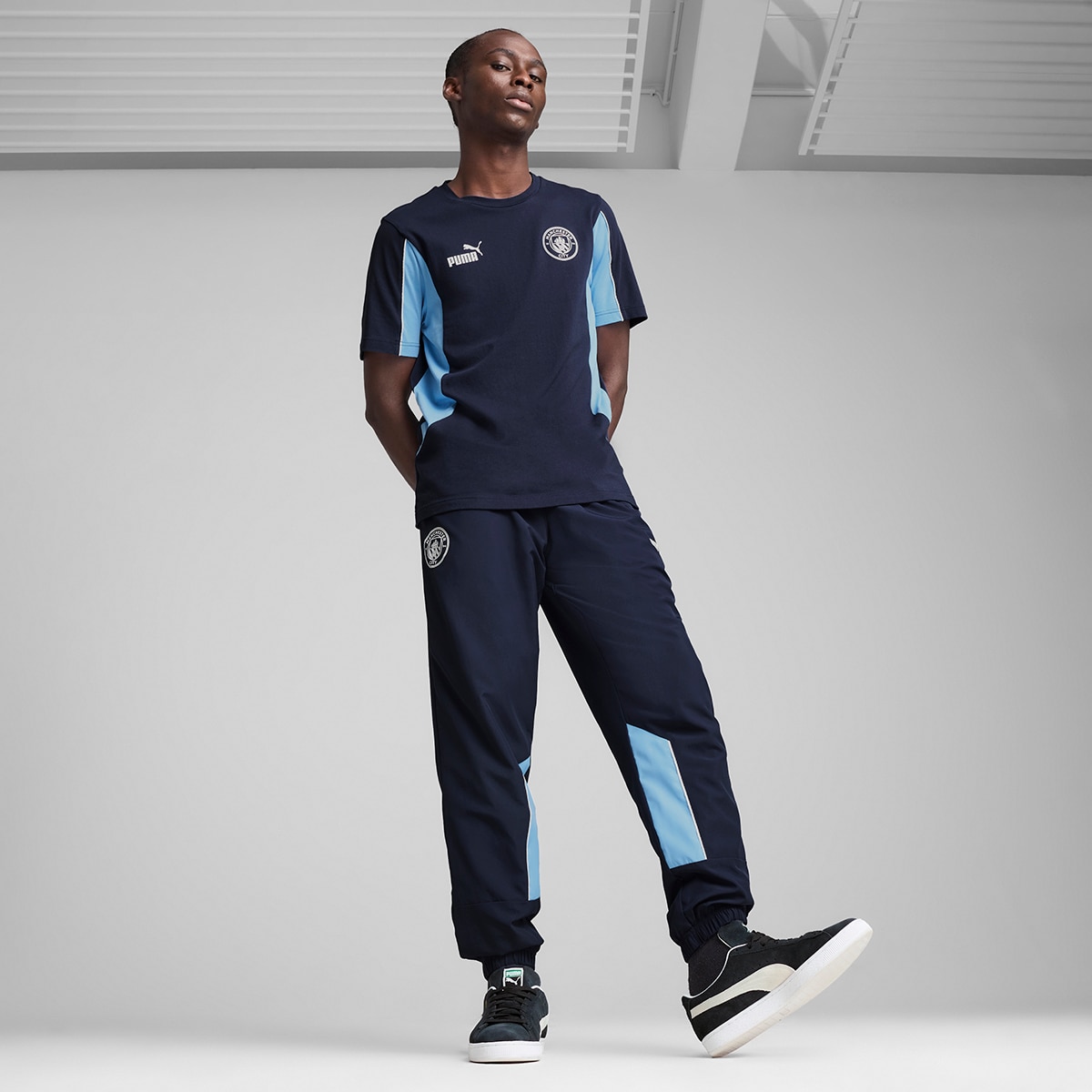 Calças de Homem MCFC ftblARCHIVE Pant Azul-5