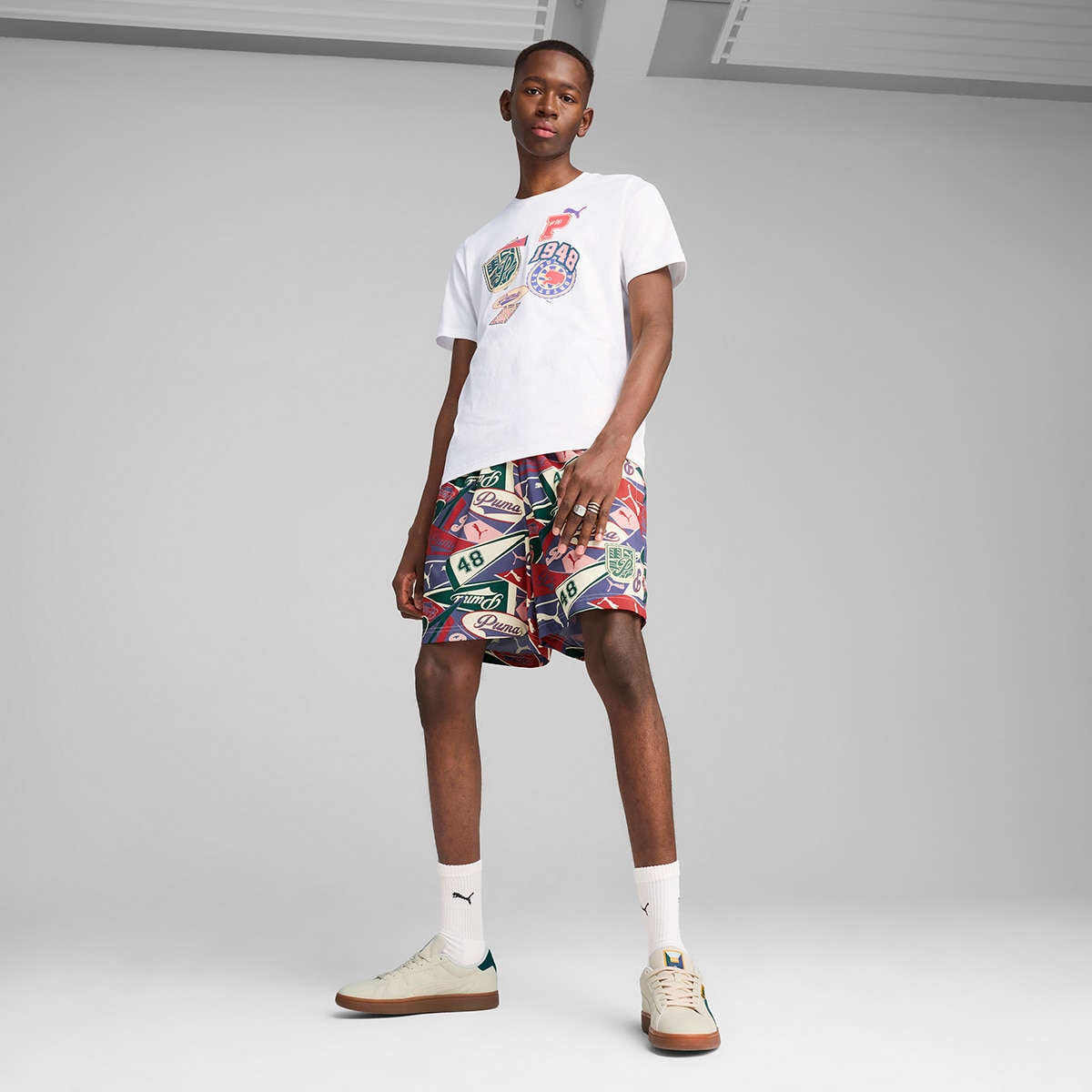 Calções de Homem Sports Legacy AOP Relaxed Shorts 6'' WV Azul-3