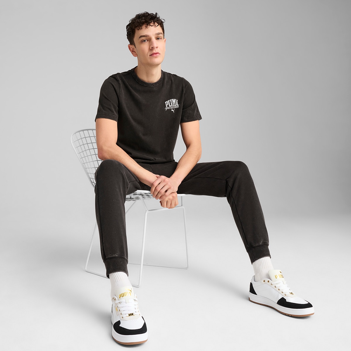 T-shirt de Homem Class Washed Tee Preto-3