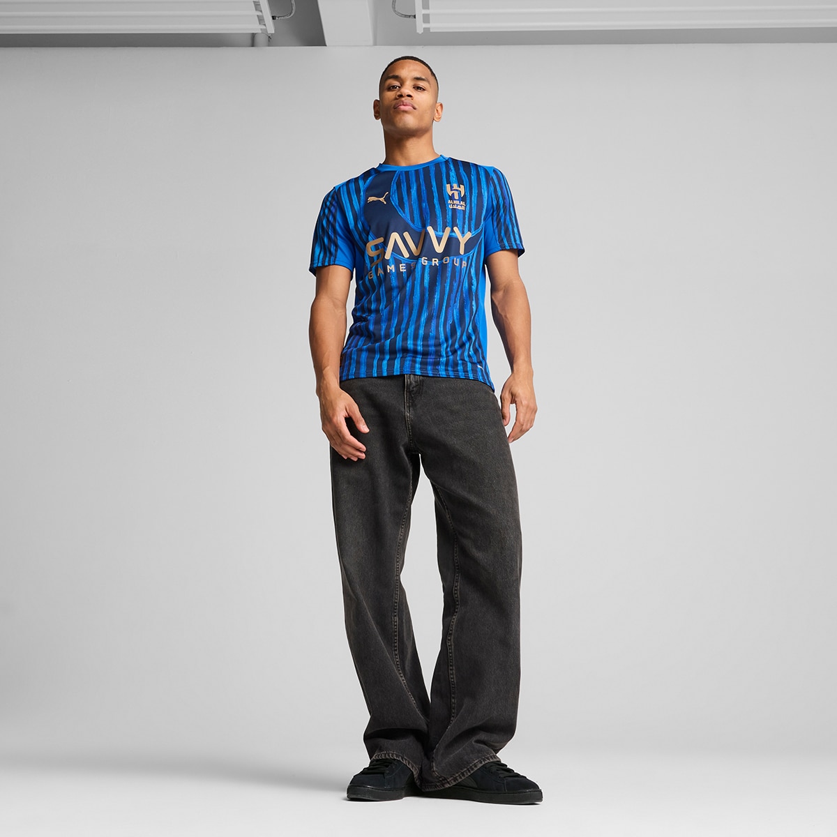 T-shirt de Futebol de Homem Kidsuper AHSFC Jersey Réplica Azul-5