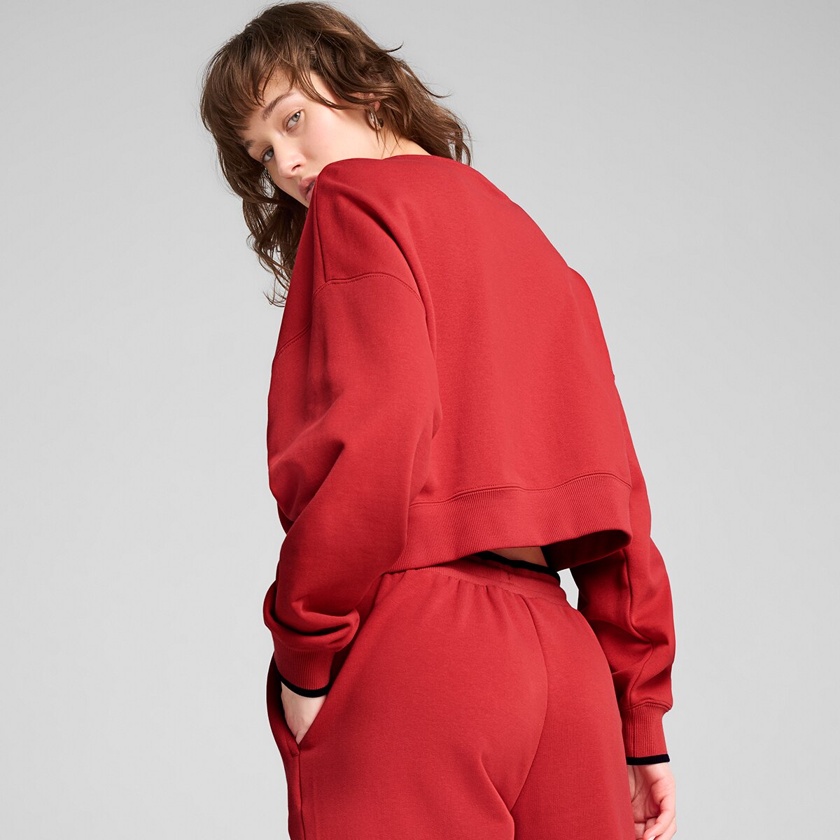 Sweatshirt de Mulher Road To Unity Oversized Graphic Crew TR Vermelho-2