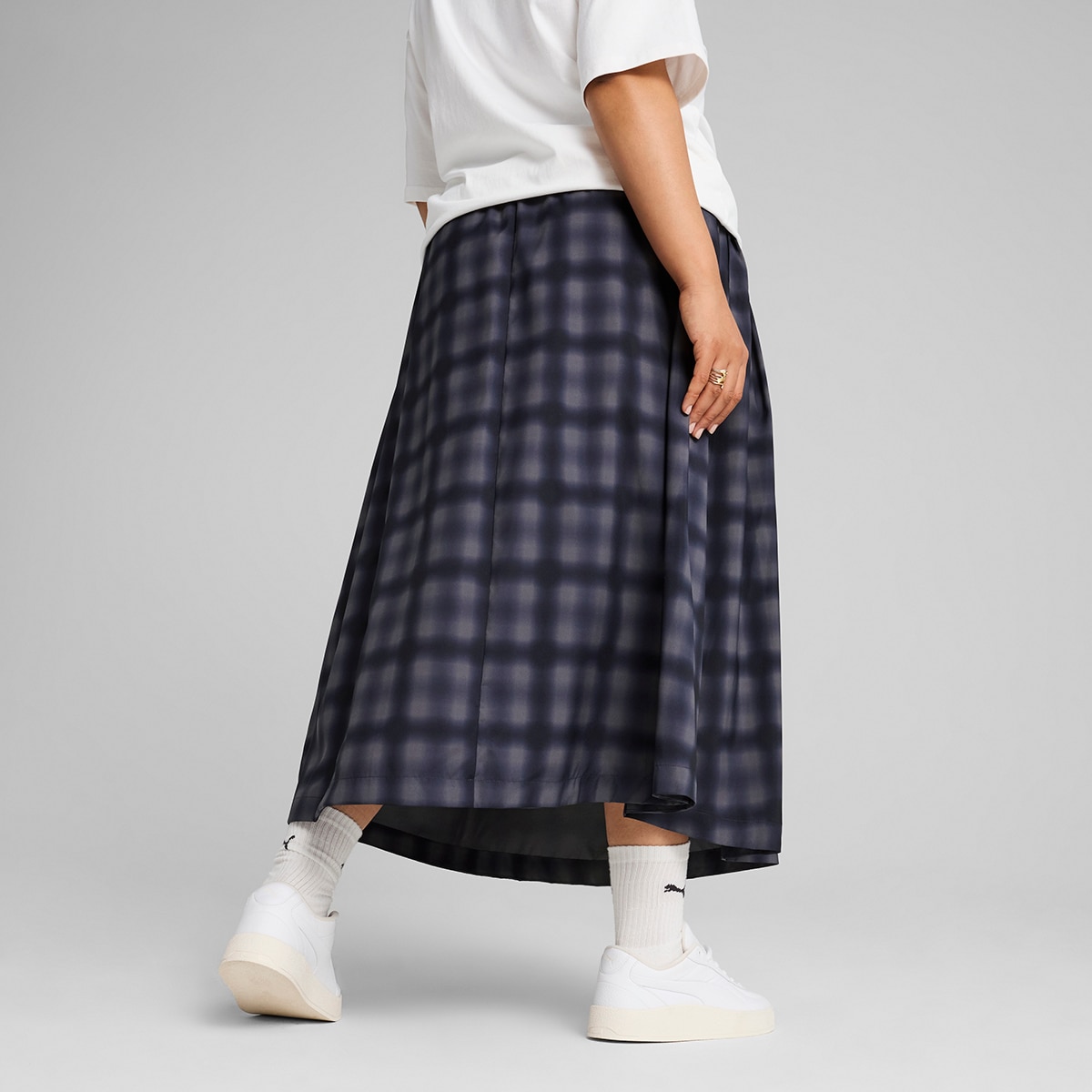 Saia de Mulher Road To Unity Woven Midi AOP Pleated Skirt Azul-2