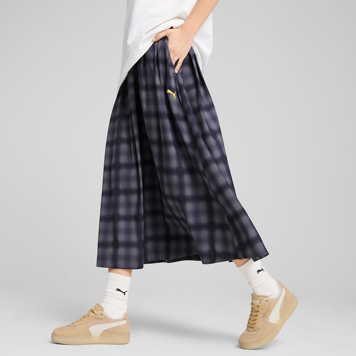 Saia de Mulher Road To Unity Woven Midi AOP Pleated Skirt Azul-5