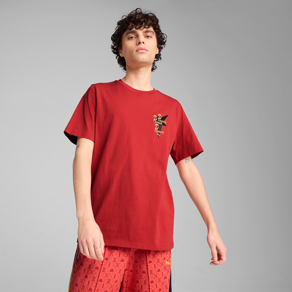 T-shirt de Homem Road To Unity Graphic Tee Vermelho-1