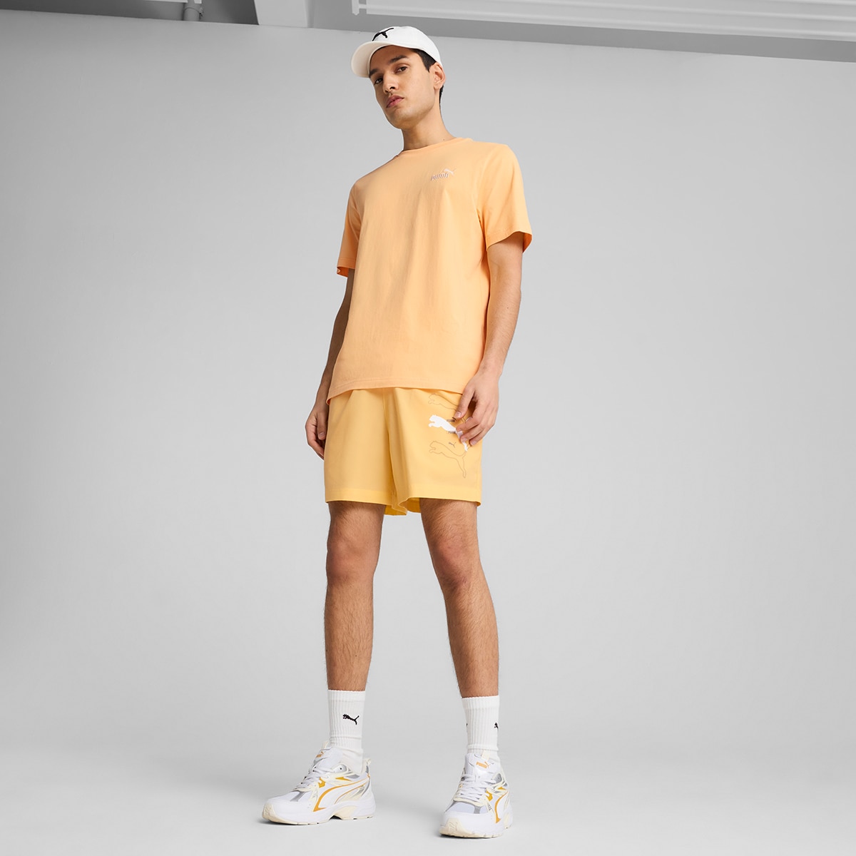 Calções de Homem ESS Logo Lab Logo Woven Shorts 5" Laranja-3
