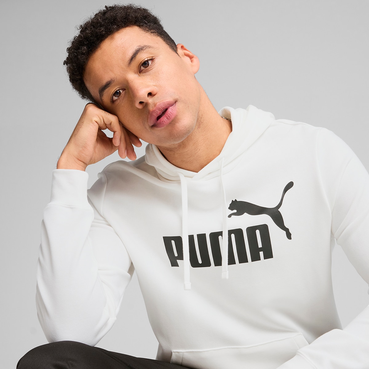 Sweatshirt de Homem ESS No. 1 Logo Hoodie TR Branco-3