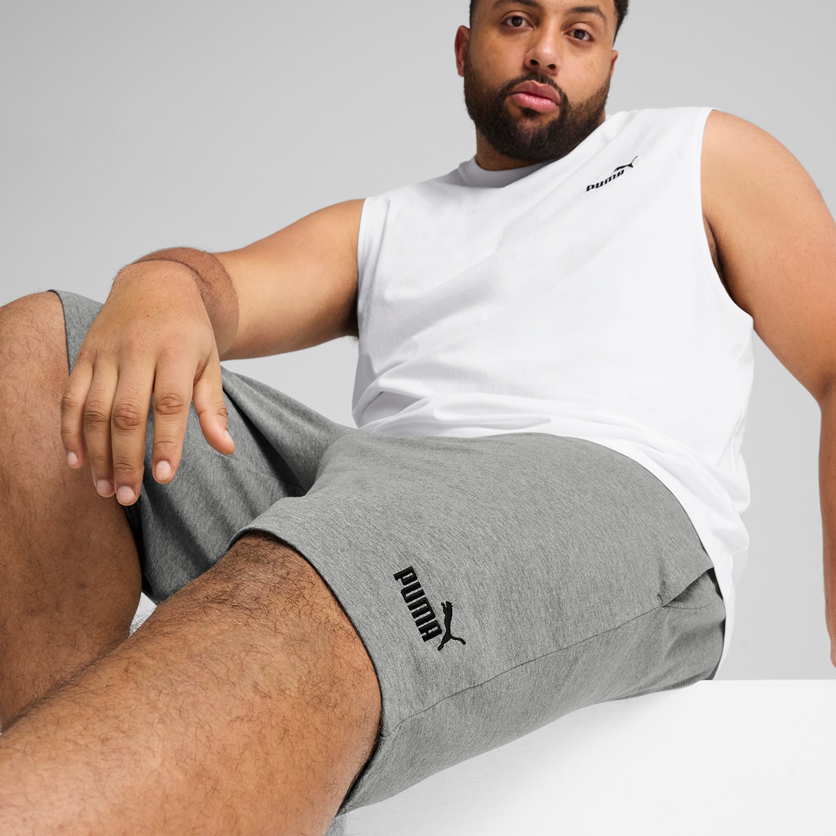 Calções de Homem ESS No. 1 Logo Jersey Shorts 10'' Cinzento-5