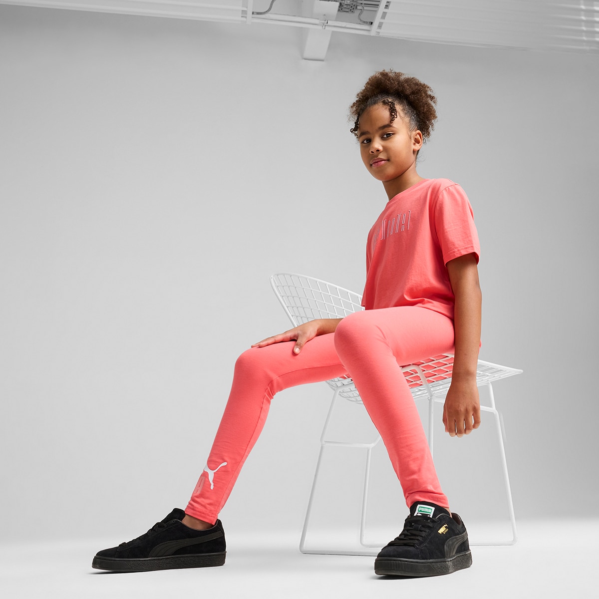 Leggings de Criança ESS 2 Color No.1 Logo? Leggings G Laranja-2