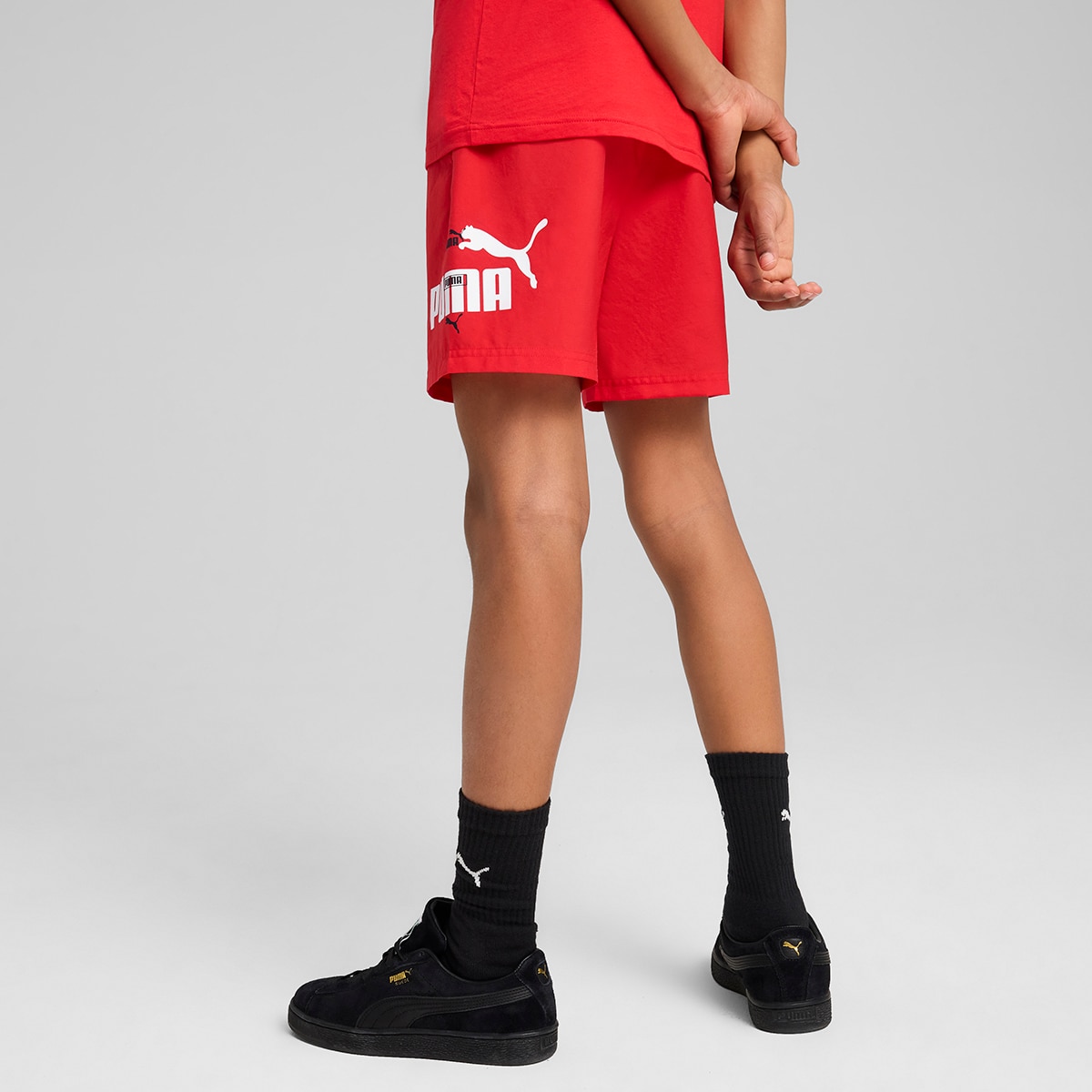 Calções de Criança ESS Logo LAB Summer Woven Shorts B Vermelho-2