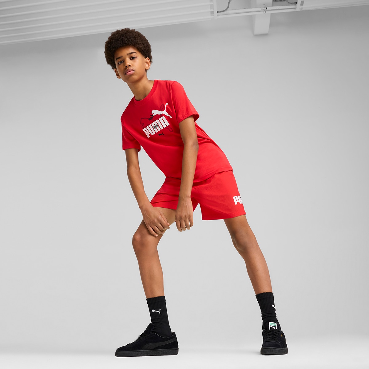 Calções de Criança ESS Logo LAB Summer Woven Shorts B Vermelho-3