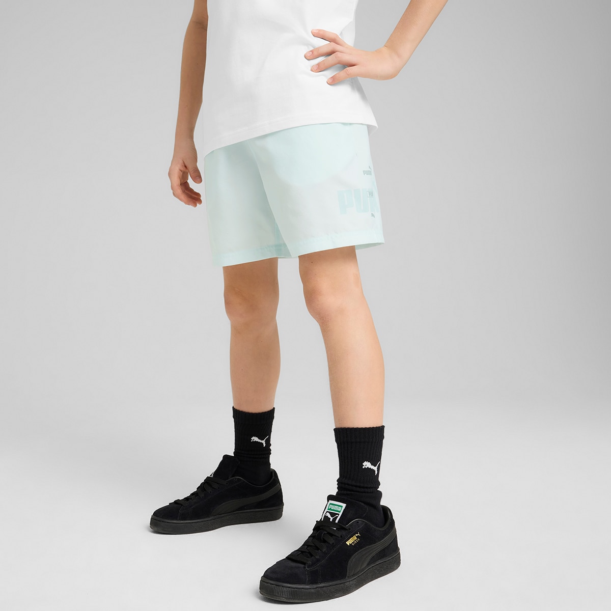 Calções de Criança ESS Logo Lab Summer Woven Shorts B Azul-1
