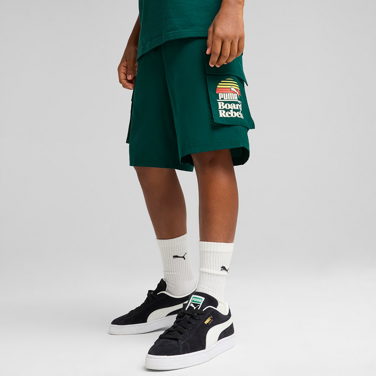 Calções de Criança MID90S Cargo Chino Shorts B Verde-1