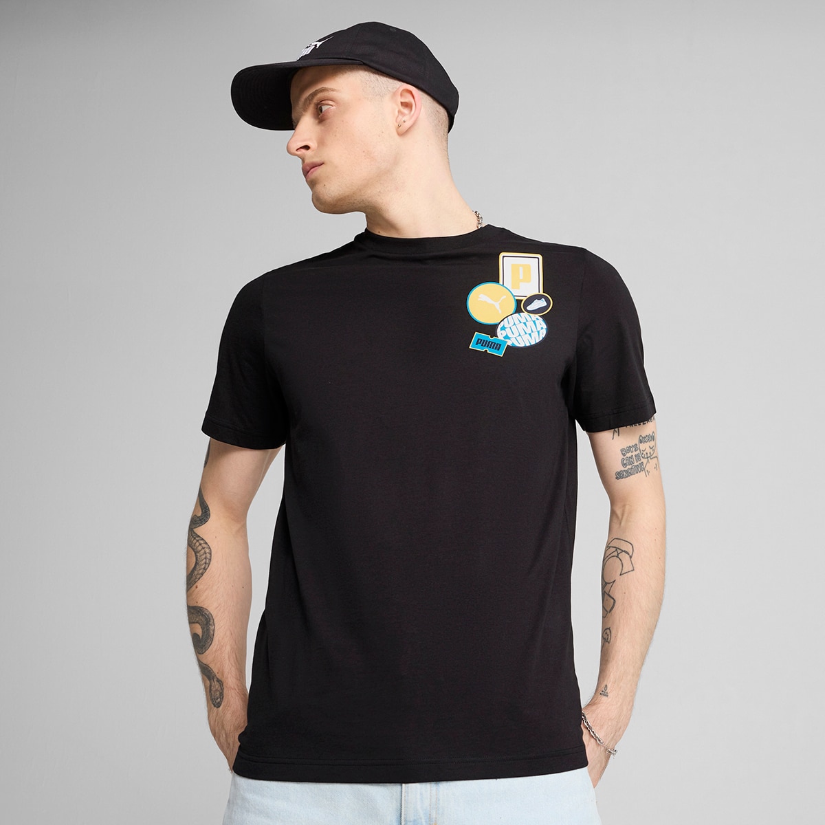 T-shirt de Homem Graphics Icon Tee Preto-1