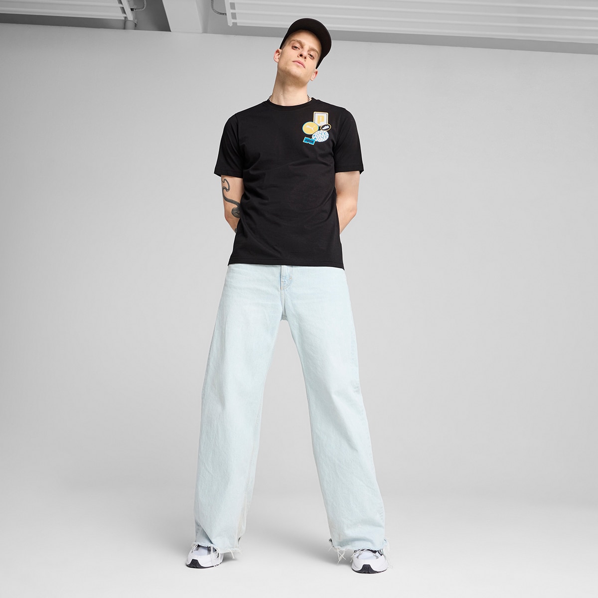 T-shirt de Homem Graphics Icon Tee Preto-3