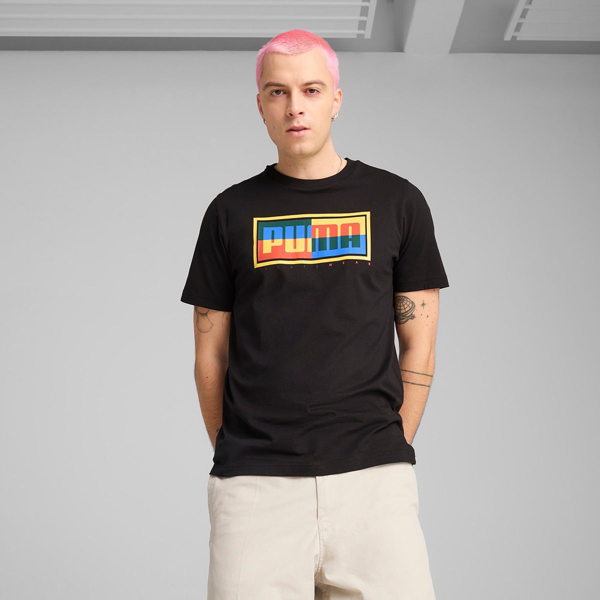 T-shirt de Homem Graphics Box Tee Preto-1