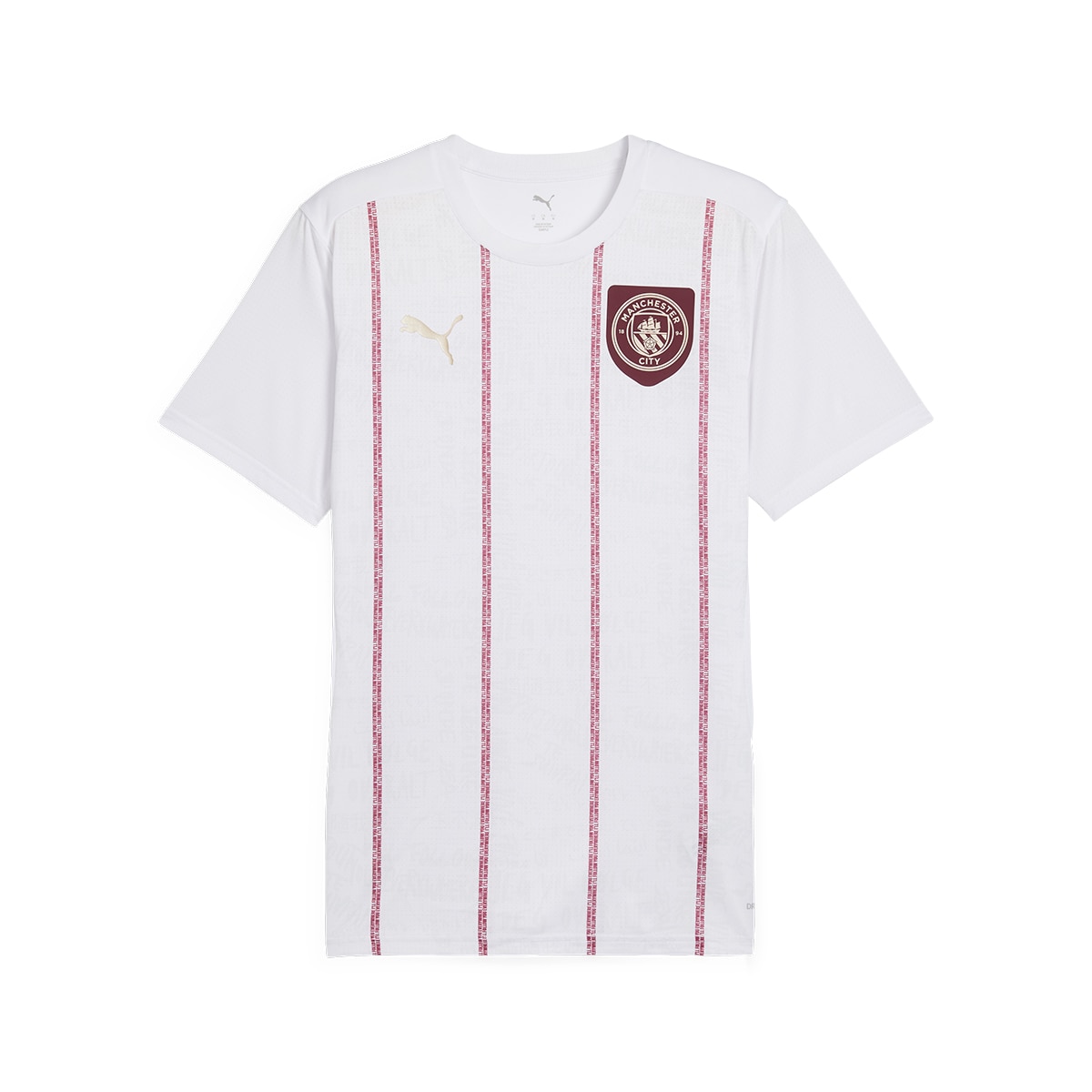 T-shirt de Futebol de Homem MCFC Prematch SS Jersey Branco-6
