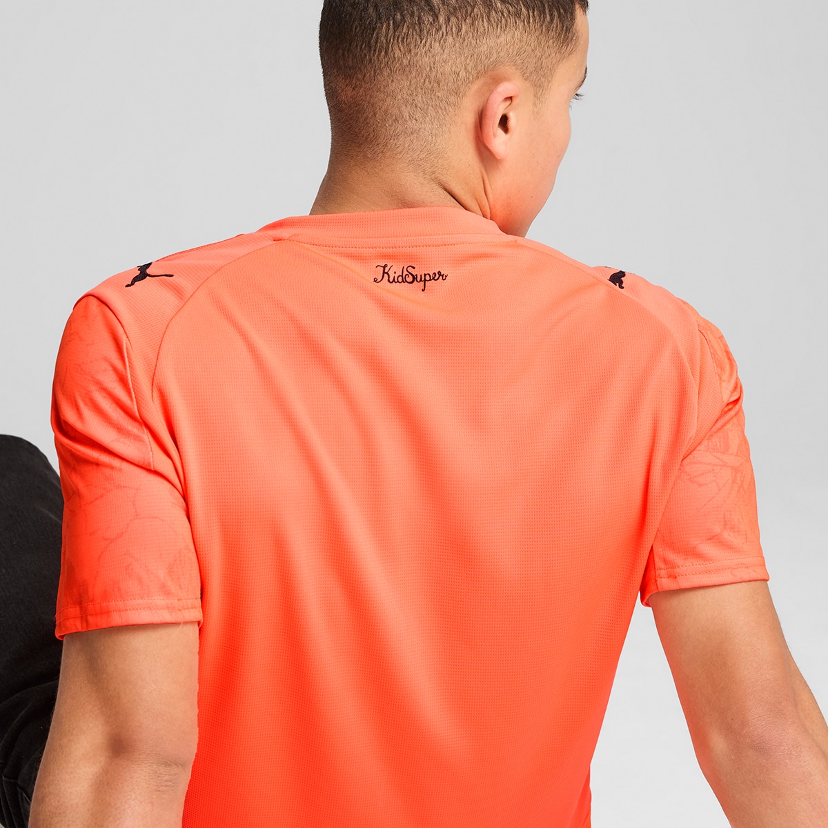 T-shirt de Futebol de Homem Kidsuper MCFC Jersey Réplica Laranja-3
