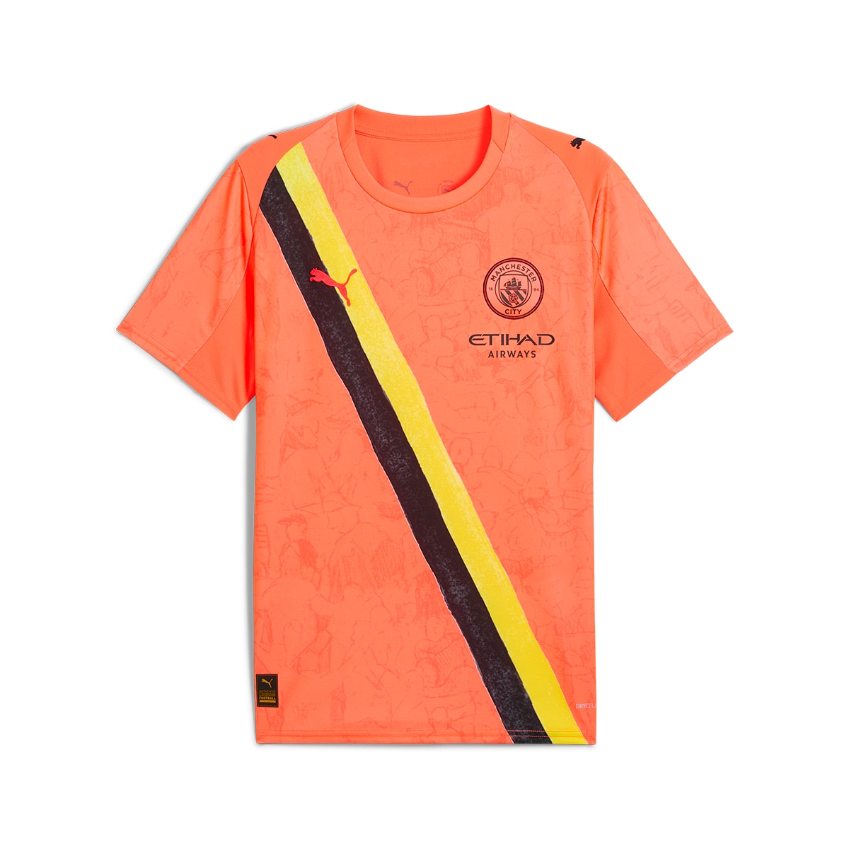 T-shirt de Futebol de Homem Kidsuper MCFC Jersey Réplica Laranja-6