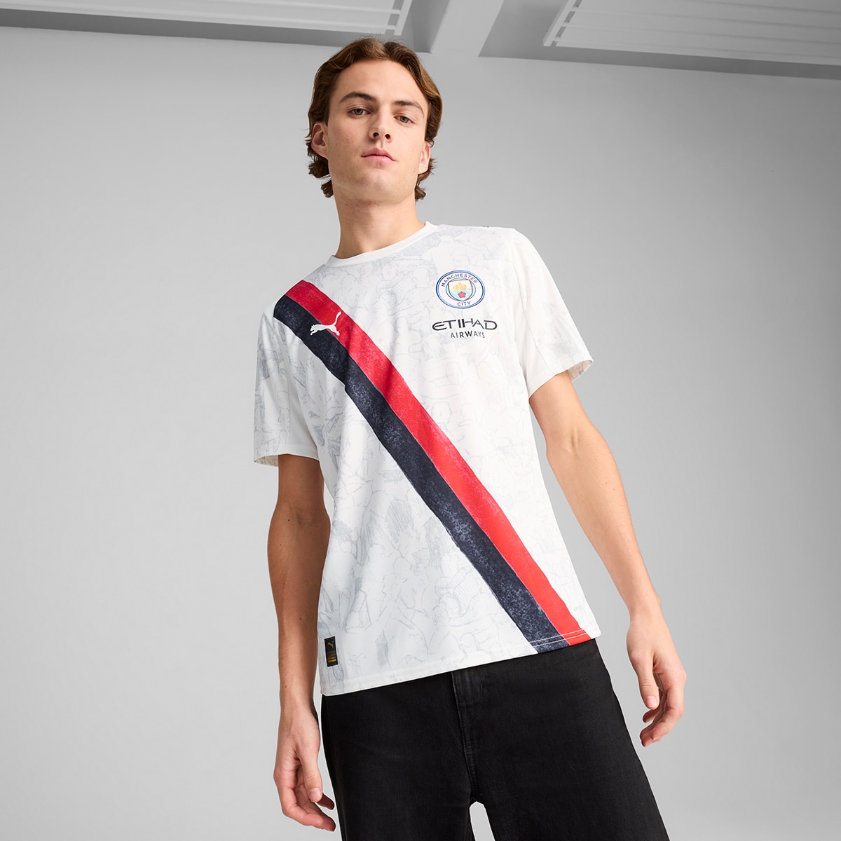 T-shirt de Futebol de Homem Kidsuper MCFC Jersey Réplica Branco-1