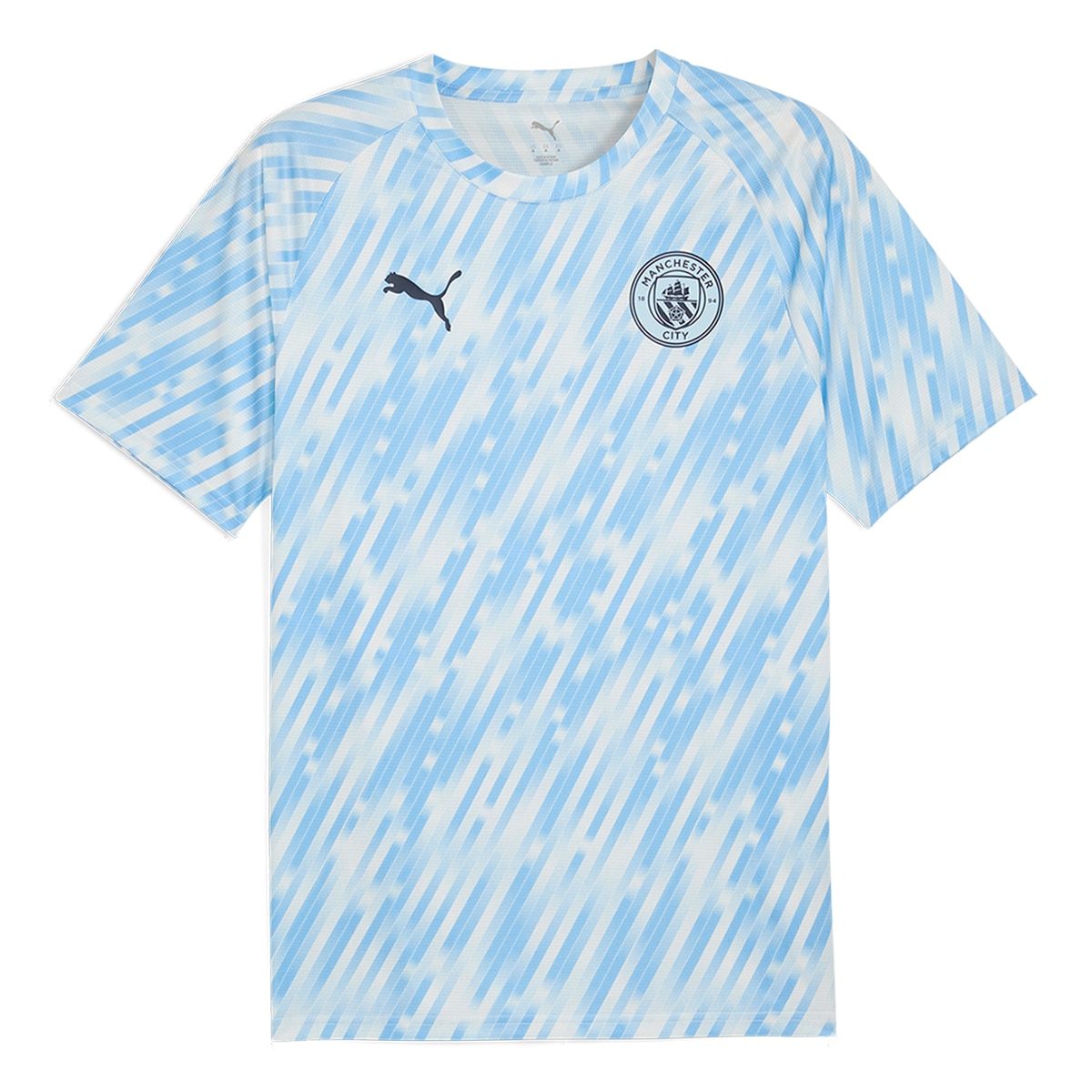 T-shirt de Futebol de Homem MCFC Warm Up Jersey Azul-6