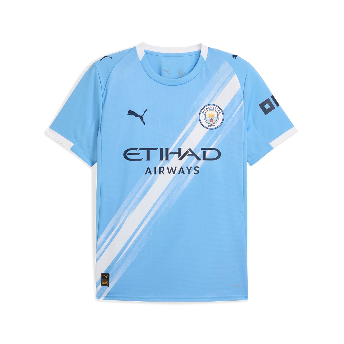 T-shirt de Futebol de Homem MCFC Home Jersey Réplica Azul-6