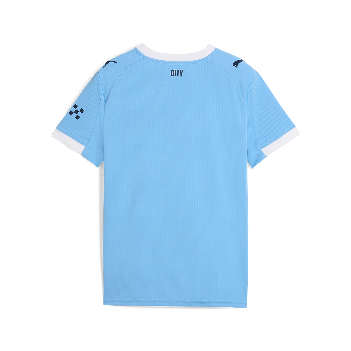 T-shirt de Futebol de Homem MCFC Home Jersey Réplica Jr Azul-6
