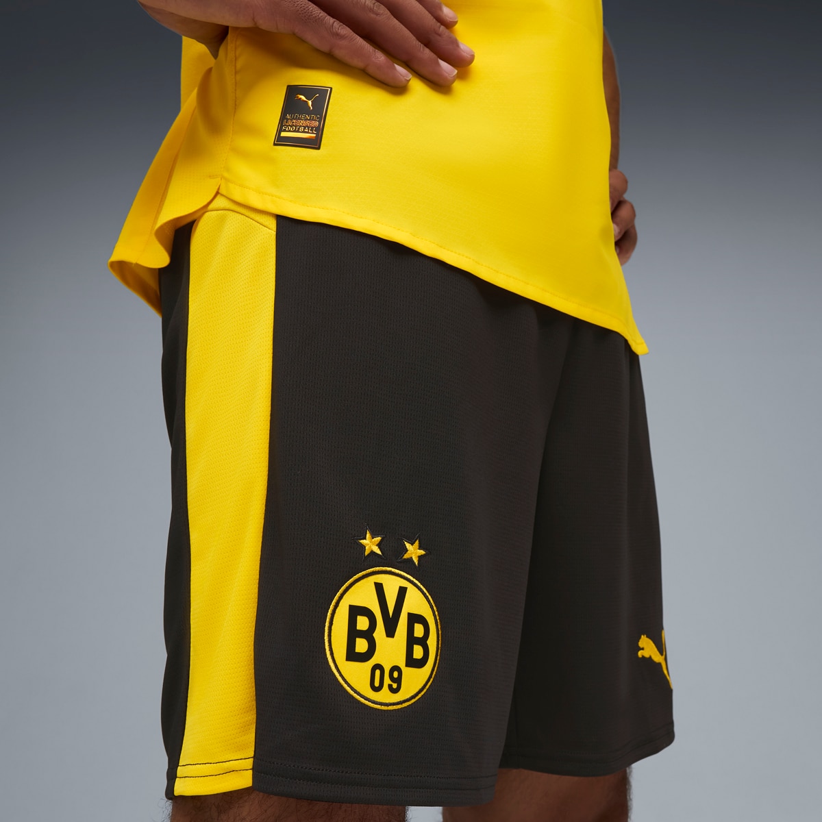 Calções de Homem BVB Shorts Replica w/ Blocking Preto-2