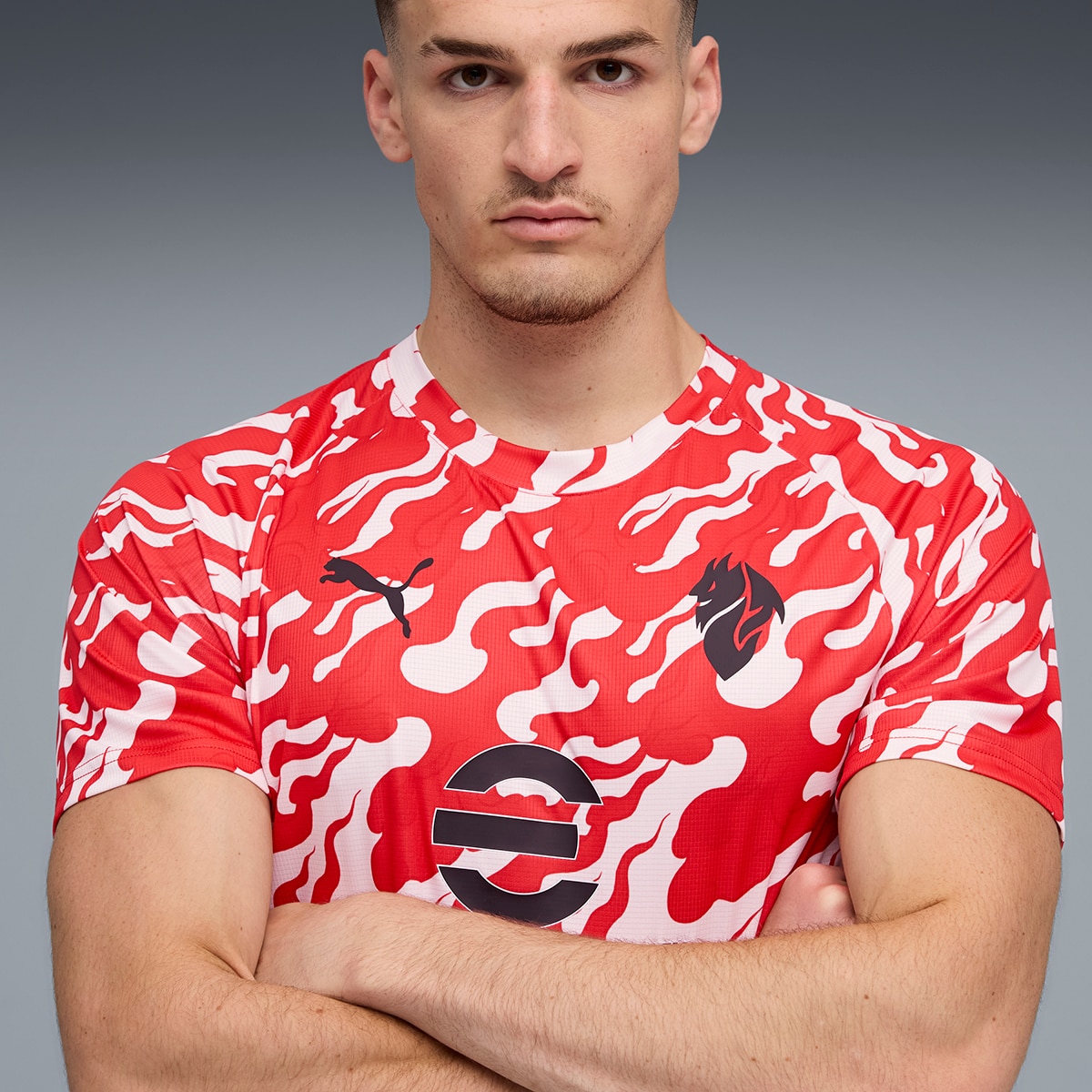T-shirt de Futebol de Homem ACM Warm Up Jersey Branco-3