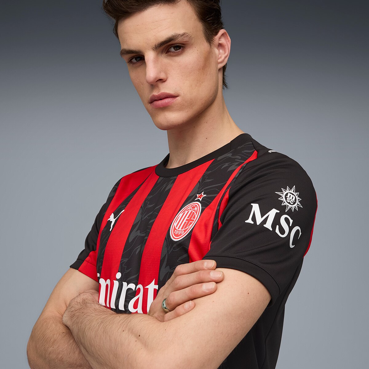 T-shirt de Futebol de Homem ACM Home Jersey Réplica Vermelho-4