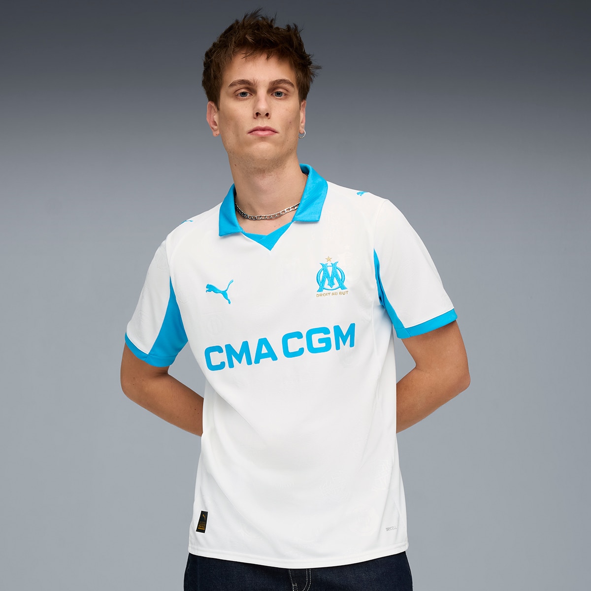 T-shirt de Futebol de Homem OM Home Jersey Réplica Branco-1