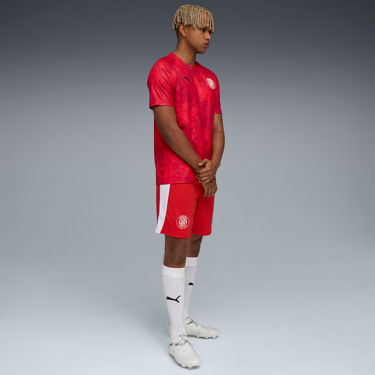 T-shirt de Futebol de Homem GFC Warm Up Jersey Vermelho-3