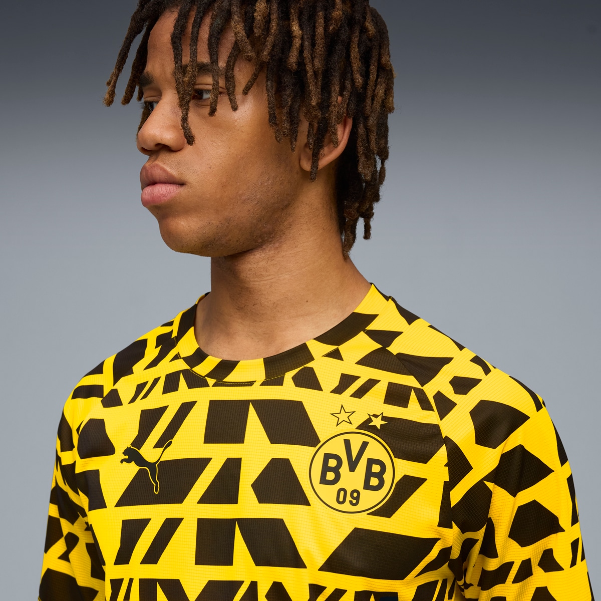 T-shirt de Futebol de Homem BVB Warm Up Jersey Amarelo-2