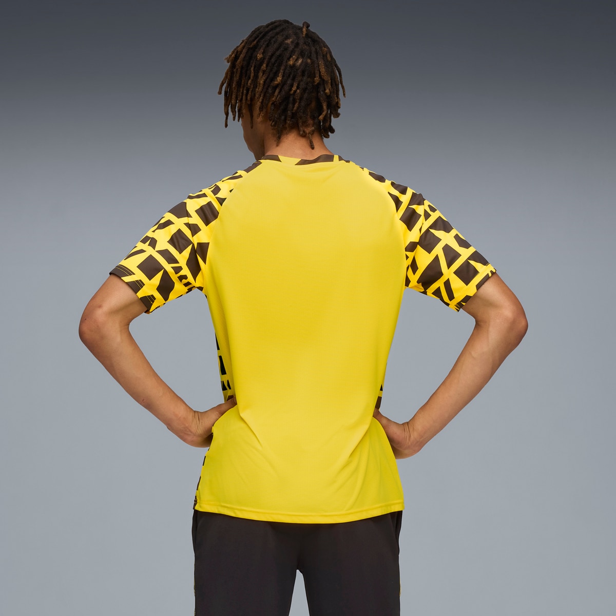T-shirt de Futebol de Homem BVB Warm Up Jersey Amarelo-4