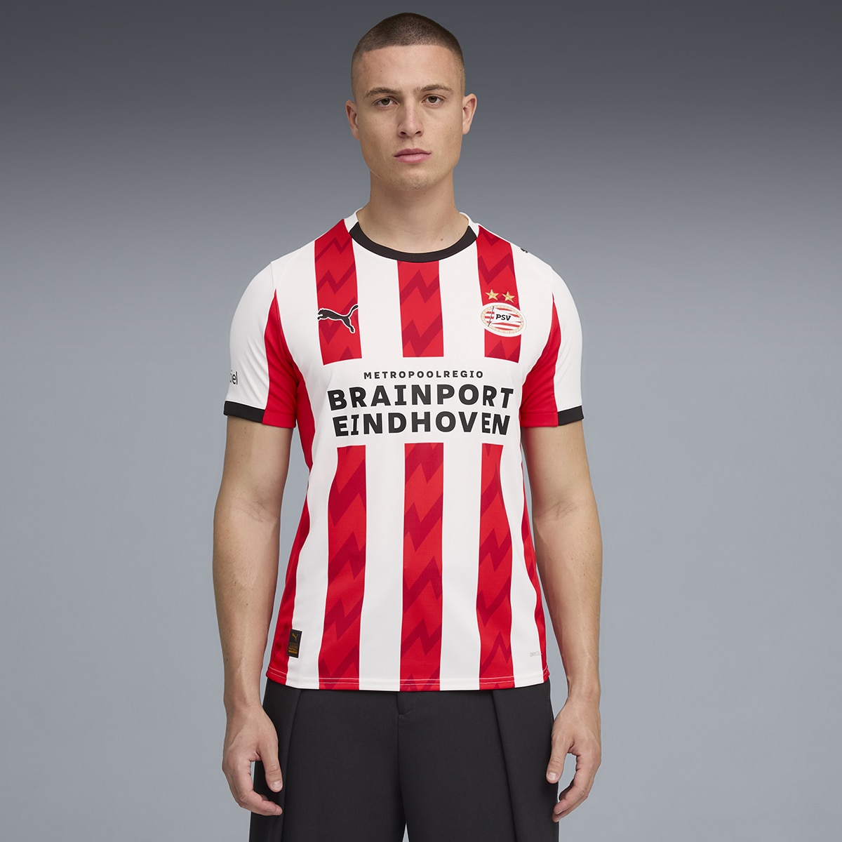 T-shirt de Futebol de Homem PSV Home Jersey Replica Branco-3