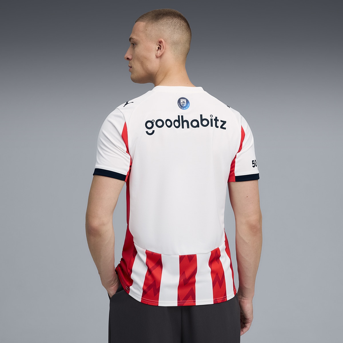 T-shirt de Futebol de Homem PSV Home Jersey Replica Branco-4