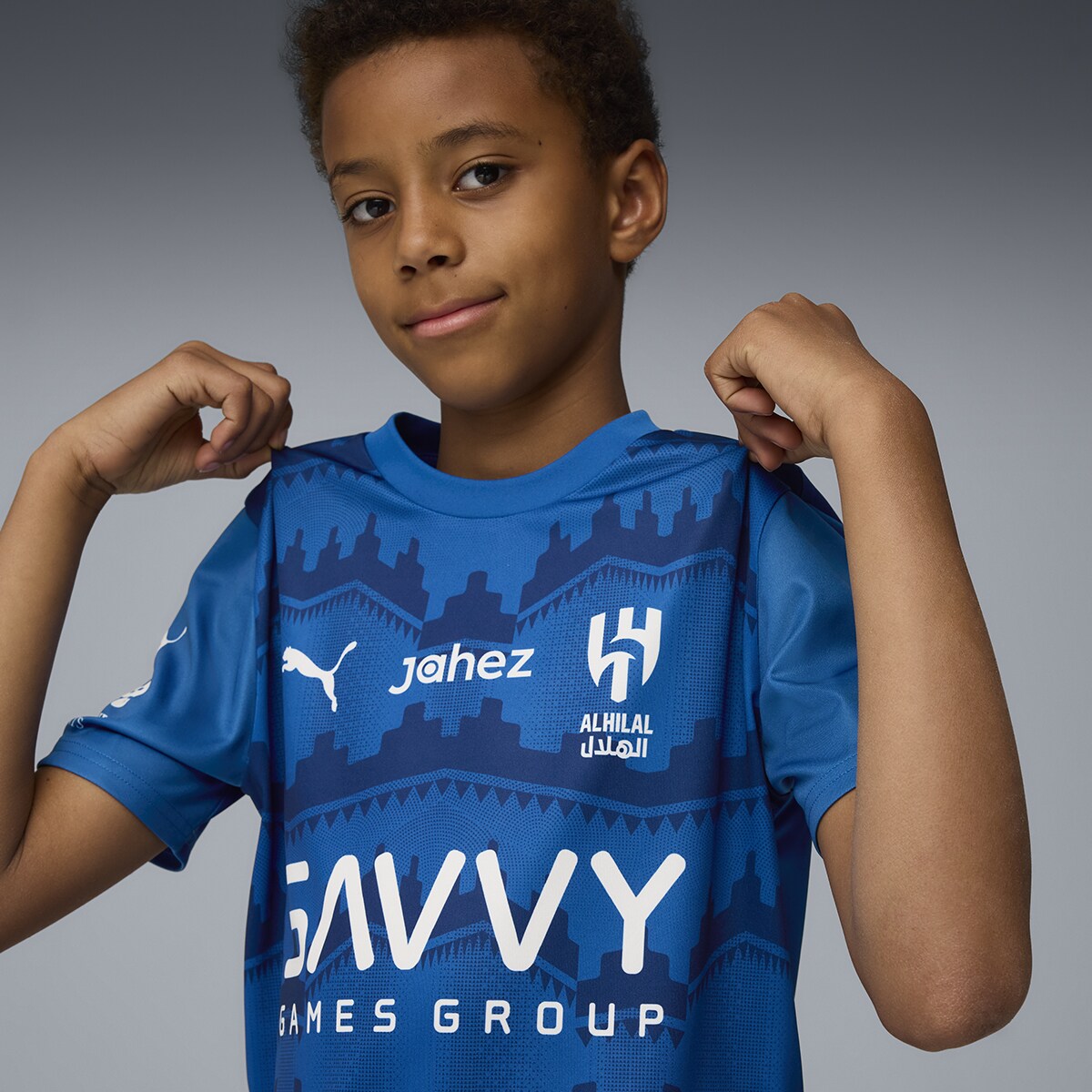 T-shirt de Futebol de Homem AHSFC Home Fan Jersey Jr Azul-4