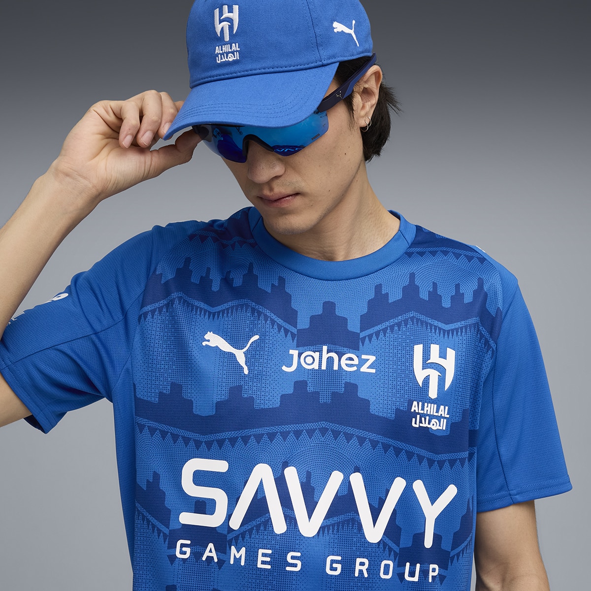 T-shirt de Futebol de Homem AHSFC Home Jersey Replica Azul-5