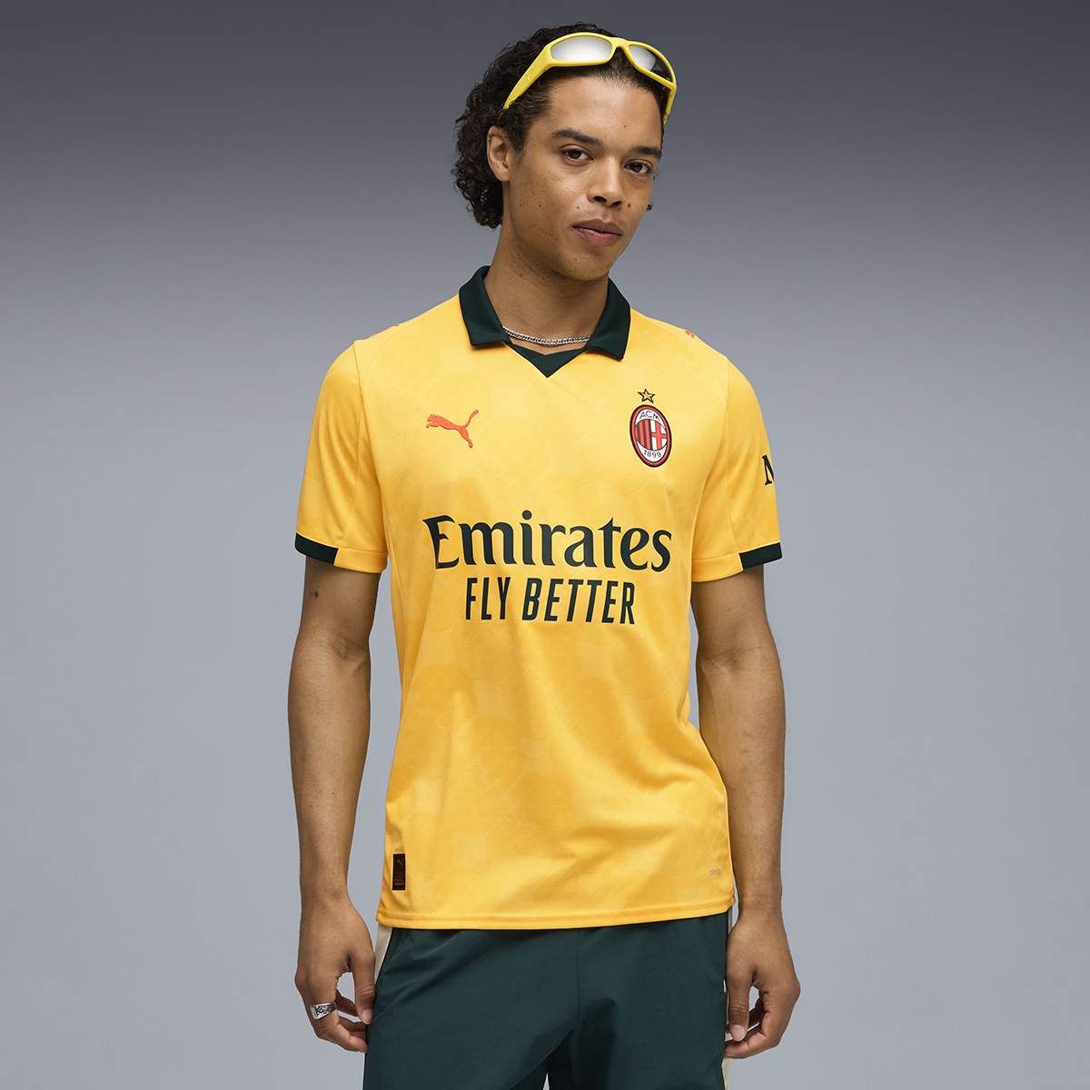 T-shirt de Futebol de Homem ACM 3rd Jersey Replica Amarelo-3