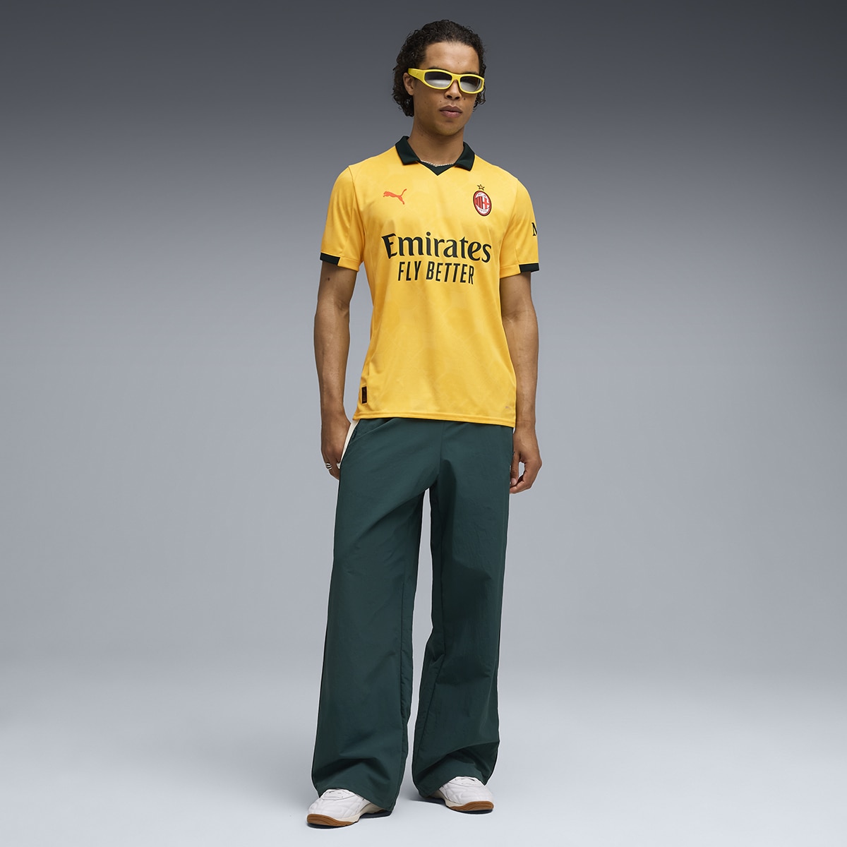 T-shirt de Futebol de Homem ACM 3rd Jersey Replica Amarelo-7